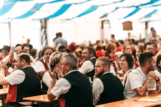 Schmalzlerfest Perlesreut 2024 Freitag: Volksfesteinzug, Perlesreuter bleMUSI Foto 2400037
